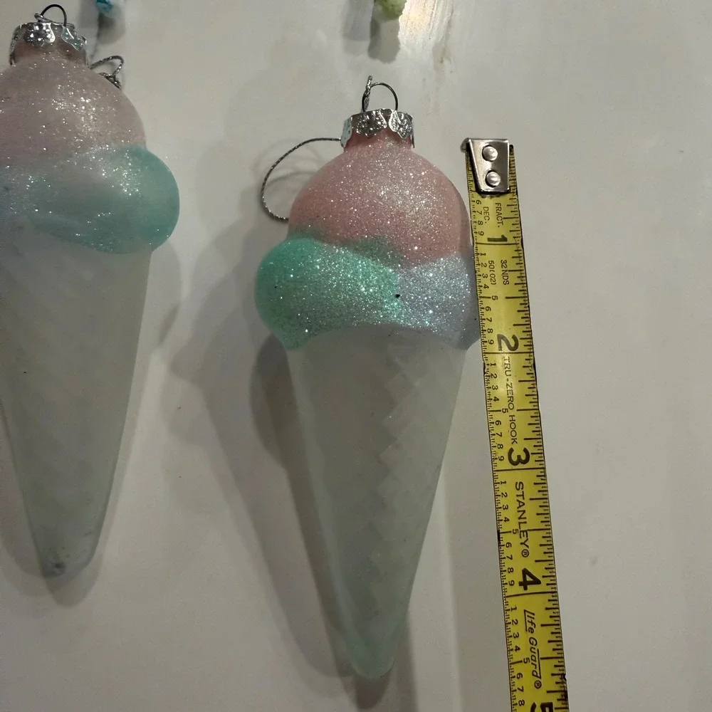 15pc Candy Dessert Christmas Ornament Lot Cupcake Donut Lollipop Ice Cream Glass